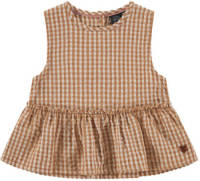 Babyface geruite top bruin/ecru