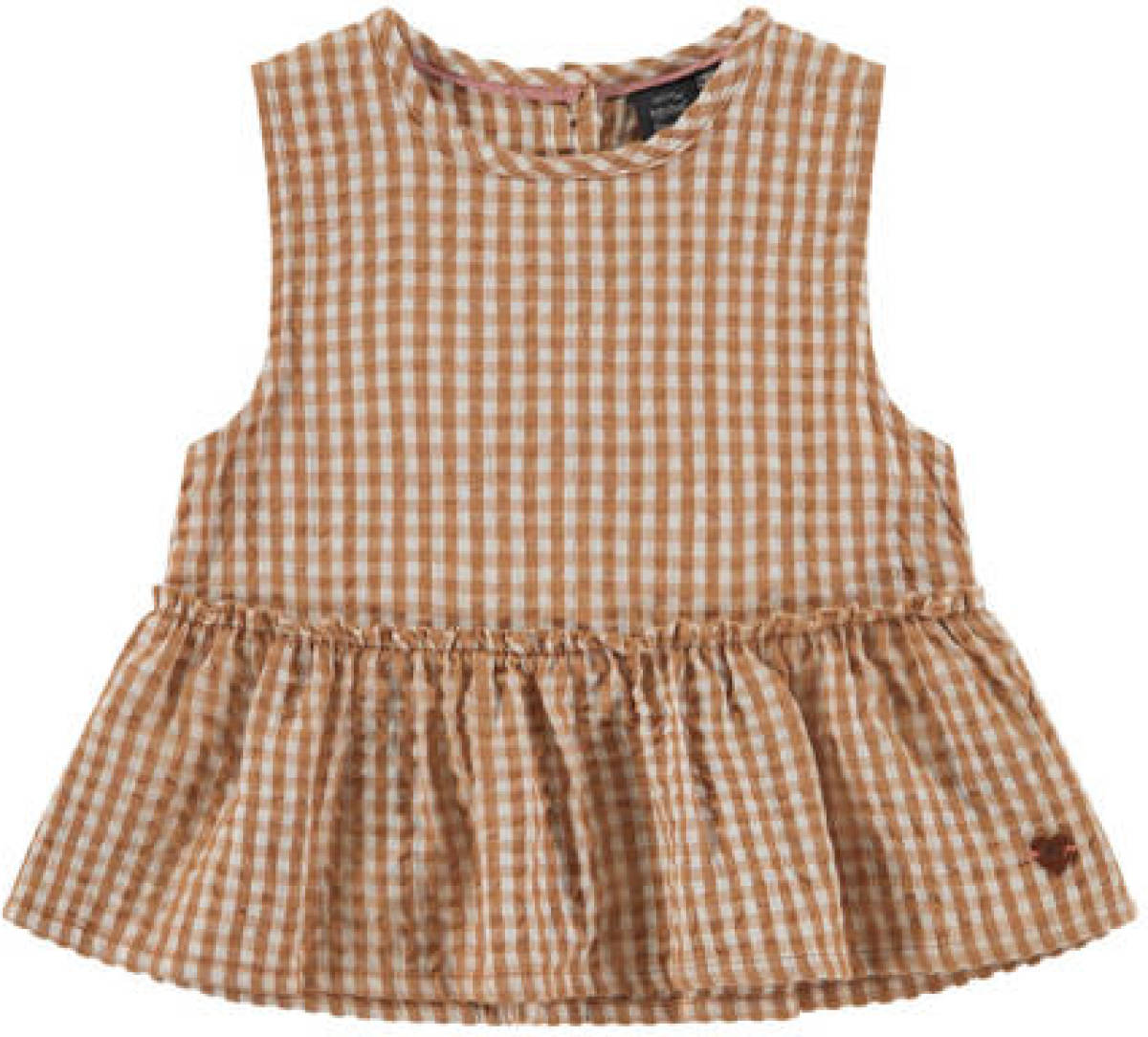 Babyface geruite top bruin/ecru