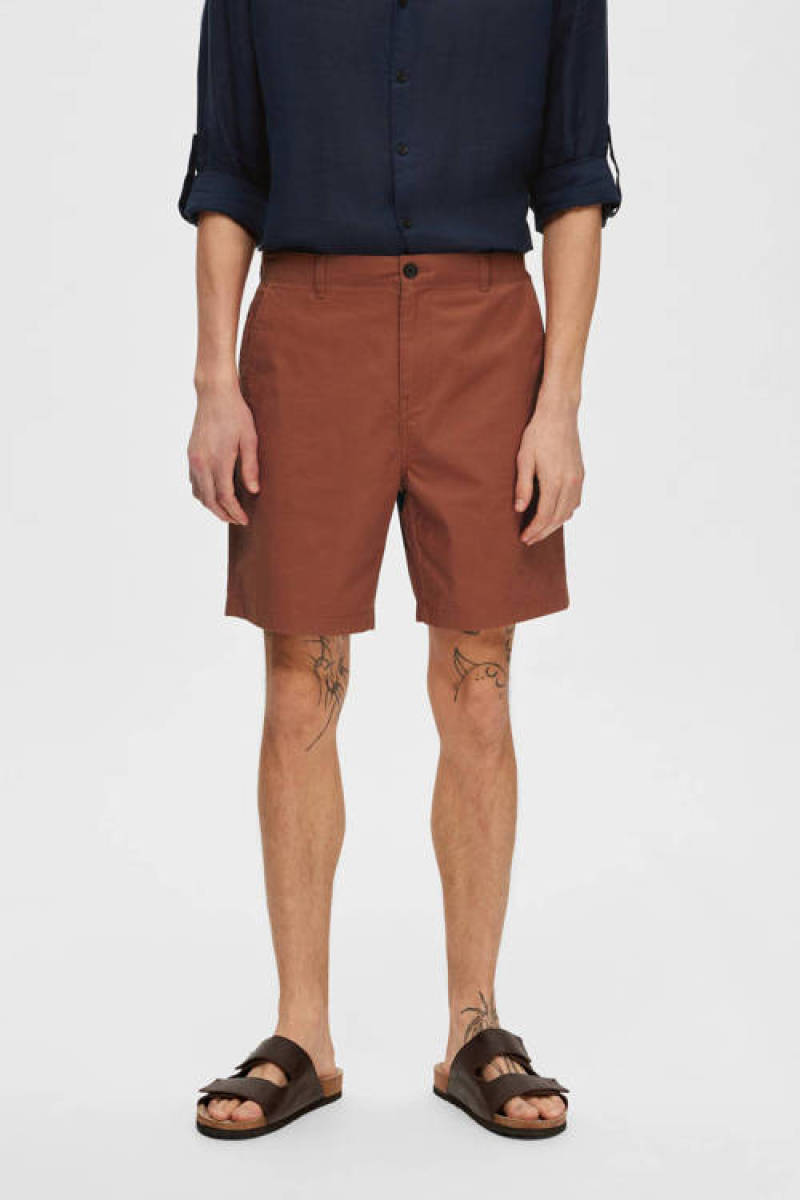 SELECTED HOMME regular fit short SLHCOMFORT baked clay