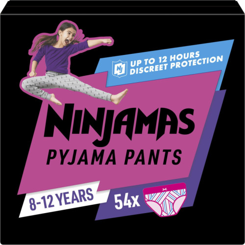Pampers Ninjamas Pyjama Pants luierborekjes Maat 8 Meisje (27-43kg) - 54 stuks maandbox