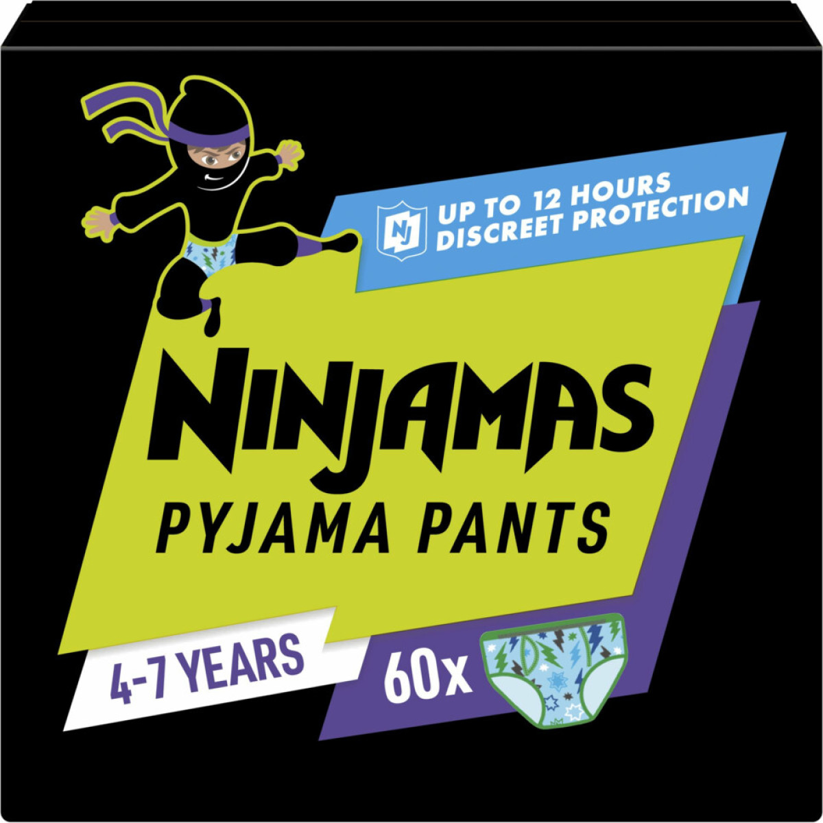 Pampers Ninjamas Pyjama Pants luierbroekjes Maat 7 Jongen (17-30kg) - 60 stuks maandbox