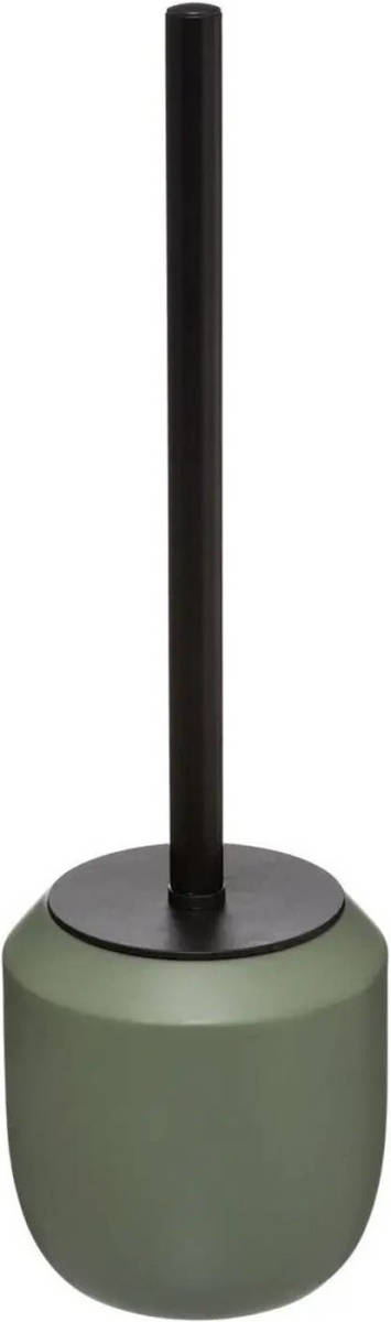 5five WC-/toiletborstel met houder rond kaki groen polyresin 39 cm - Toiletborstels
