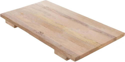 Secret de Gourmet Grote snijplank/serveerplank op pootjes rechthoek 58 x 38 cm van mango hout - Snijplanken