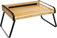 5five Ontbijt op bed/laptoptafeltje/dienblad Nera 51 x 38 cm bamboe/metaal - Dienbladen