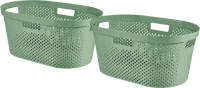 Curver Infinity Recycled Dots Wasmand - 40L - 2 stuks - Groen
