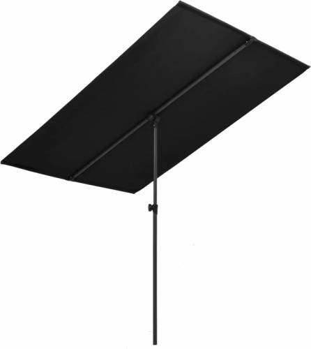 VidaXL Parasol met aluminium paal 180x130 cm zwart