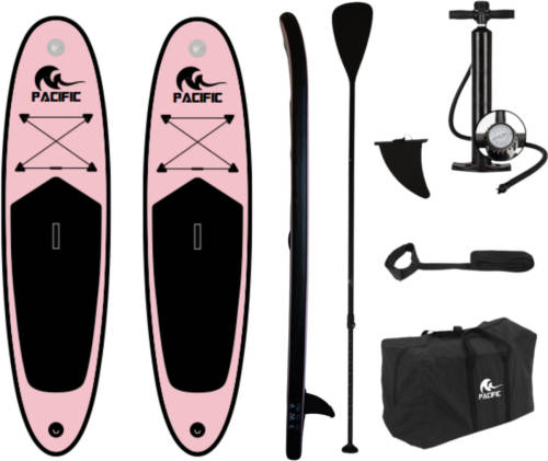 DUOSET! Pacific Special Edition Sup Board - Extra Stevig - 285 cm - 6 Delig - Roze