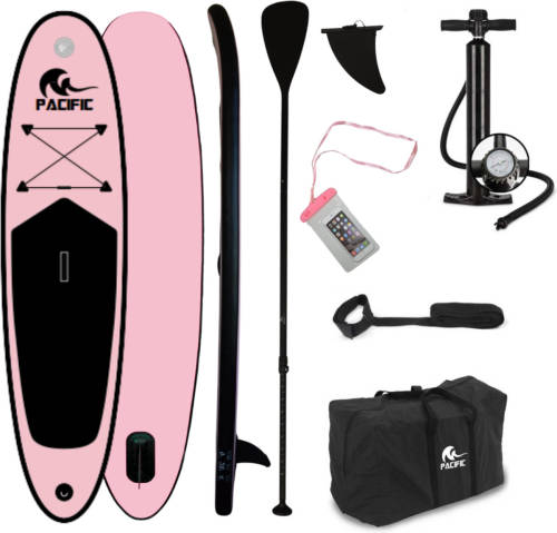 Pacific Special Edition Sup Board met GRATIS Waterproof telefoonhoesje - Extra Stevig - 285 cm - Tot 100 kg - Roze