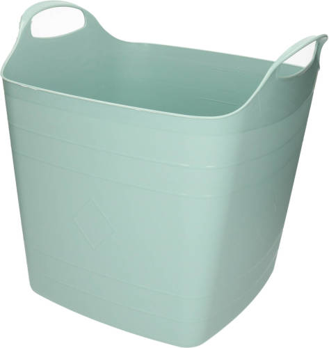 Bathroom Solutions Opbergmand/kuip/emmer - flexibel - groen - kunststof - 25 liter - Opbergmanden