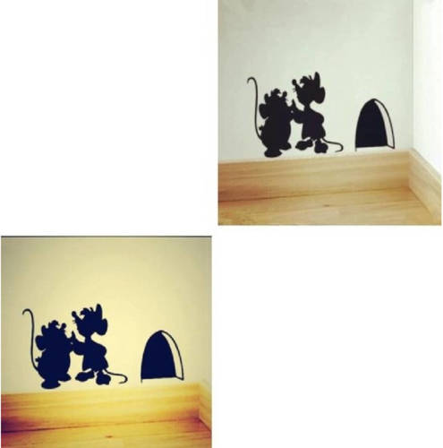 Horend Goed Muursticker Plintsticker Zwart Muizen detail voor in huis woonkamer zolder slaapkamer
