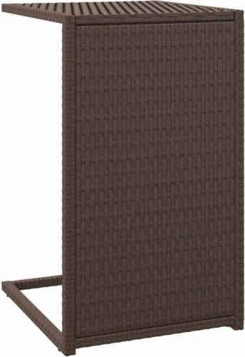 VidaXL Bijzettafel C-vormig 40x35x60 cm poly rattan bruin