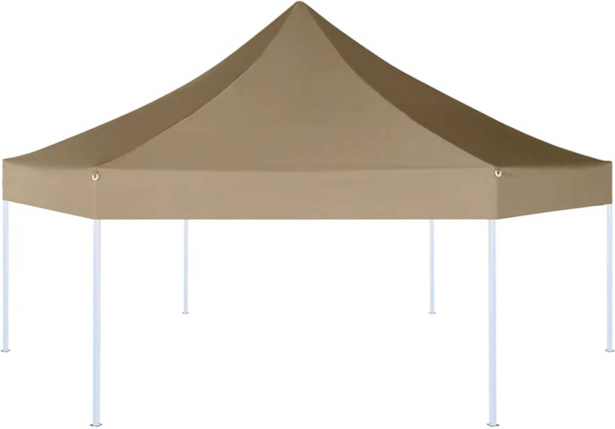 VidaXL Partytent inklapbaar zeshoekig 3,6x3,1 m taupe 220 g/m²