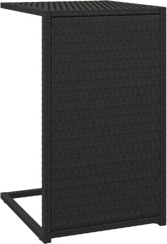 VidaXL Bijzettafel C-vormig 40x35x60 cm poly rattan zwart