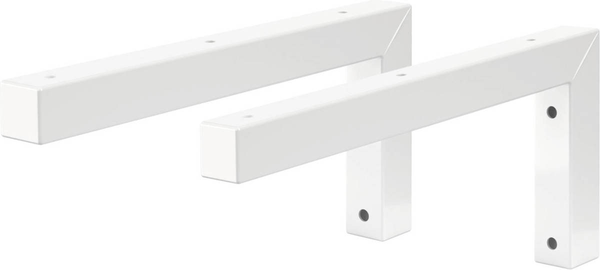 Muurbeugel Set van 2 Hoek L-vorm 30x15 cm Wit staal ML-Design