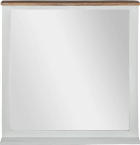 WOMO-Design wandspiegel naturel/wit, 80x76 cm, gemaakt van massief mangohout
