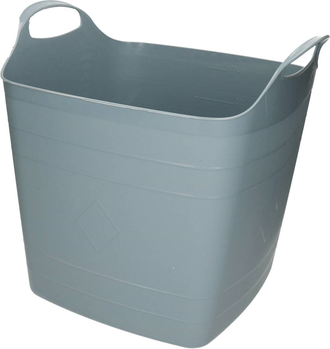 Bathroom Solutions Opbergmand/kuip/emmer - flexibel - blauw - 25 liter - vierkant - kunststof - Opbergmanden