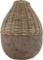 Dijk Natural Collections DKNC - Vaas met wilg paulownia hout - 29x38cm - Grijs