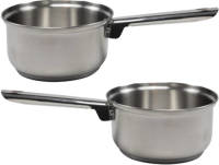 Svenska Living Steelpan/sauspan - 2x - RVS - D16 cm - 1L -A Alle warmtebronnen - Steelpannen