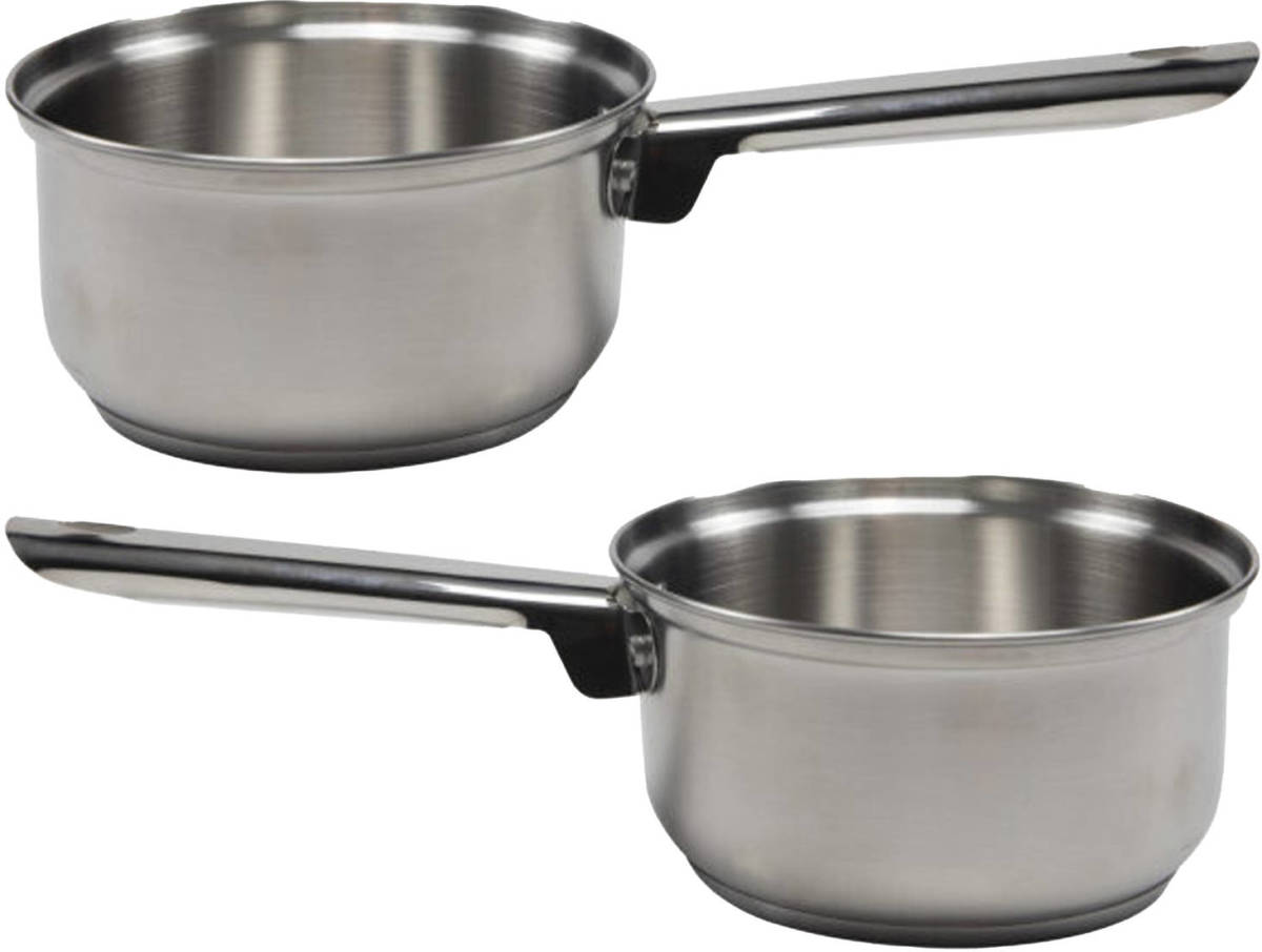 Svenska Living Steelpan/sauspan - 2x - RVS - D16 cm - 1L -A Alle warmtebronnen - Steelpannen