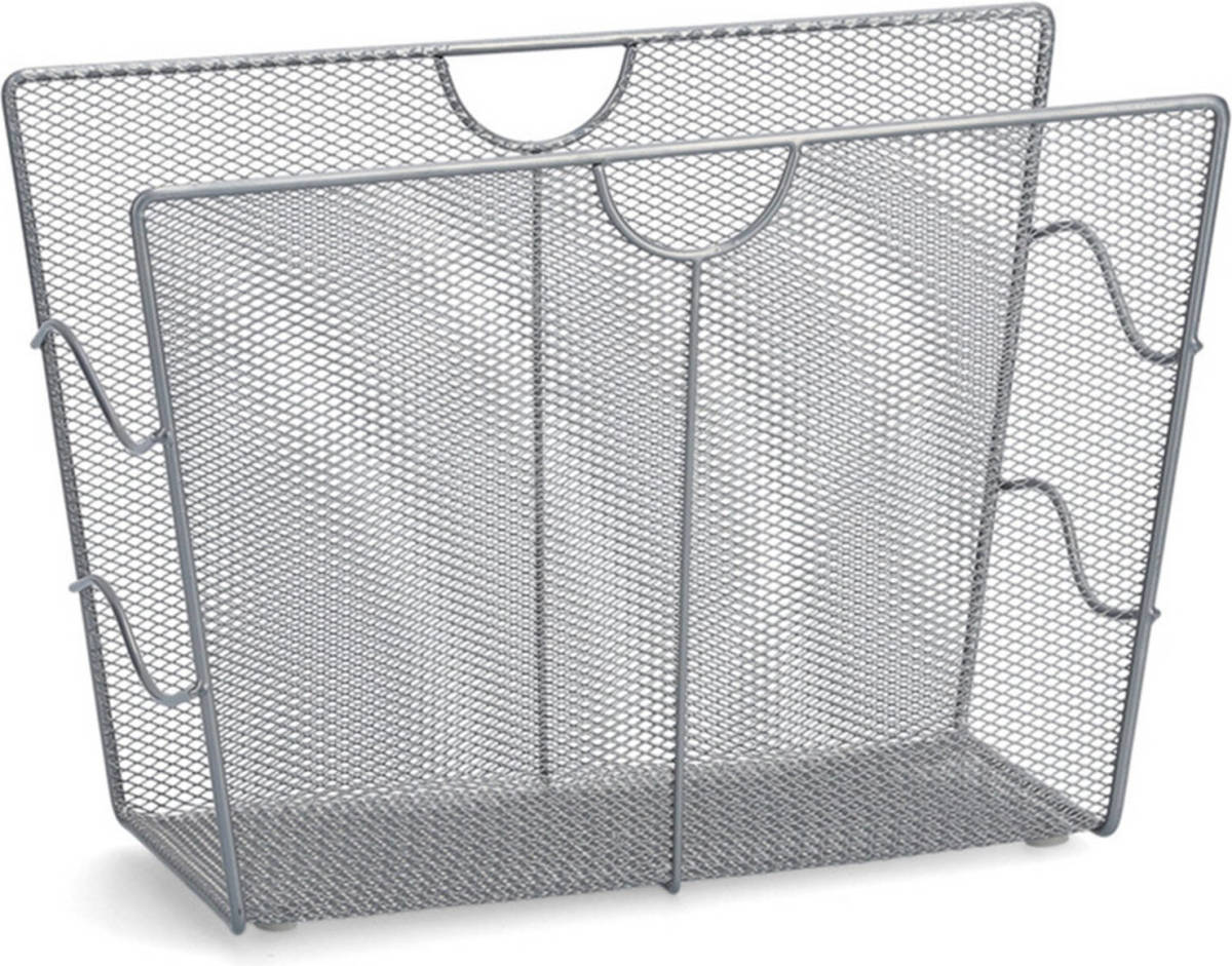Zeller Tijdschriftenrek/tijdschriftenhouder - zilver - 39 x 27 cm - metaal - Opbergmanden