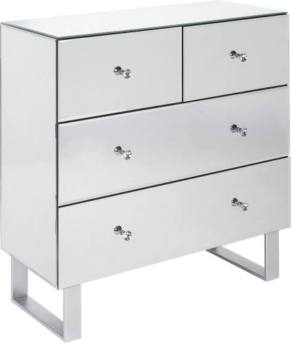 Beliani NESLE - Commode-Zilver-Glas