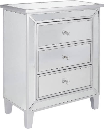 Beliani BREVES - Commode-Zilver-Glas