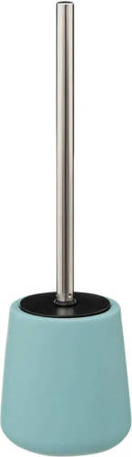 5five Toiletborstel in houder/wc-borstel - polyresin/metaal - ijsblauw - 40 x 12 cm - Toiletborstels