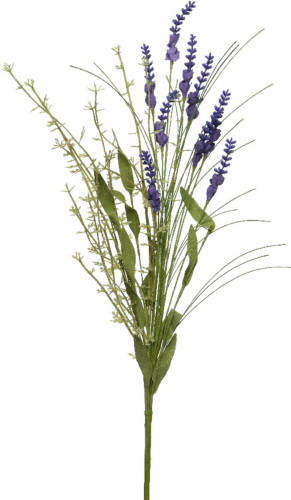 Everlands Lavendel kunstplant - kunststof - paars - 4 x 13 x H75 cm - Kunstplanten