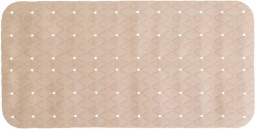 5five Douche/bad anti-slip mat badkamer - pvc - beige - 70 x 35 cm - rechthoek - Badmatjes