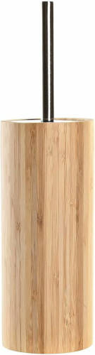 Items WC/Toiletborstel in houder bruin bamboe hout 37 x 10 cm - Toiletborstels