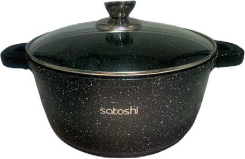 Satoshi Limoges Braadpan Ø28 CM - Marble coating - Afneembare Siliconen Cool-touch handgrepen - 6,5L