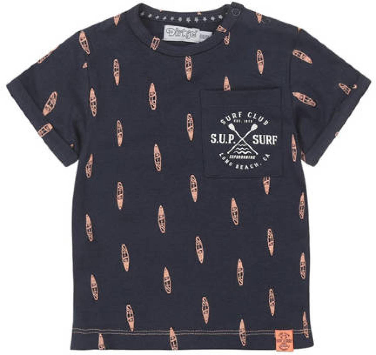 Dirkje T-shirt met all over print donkerblauw