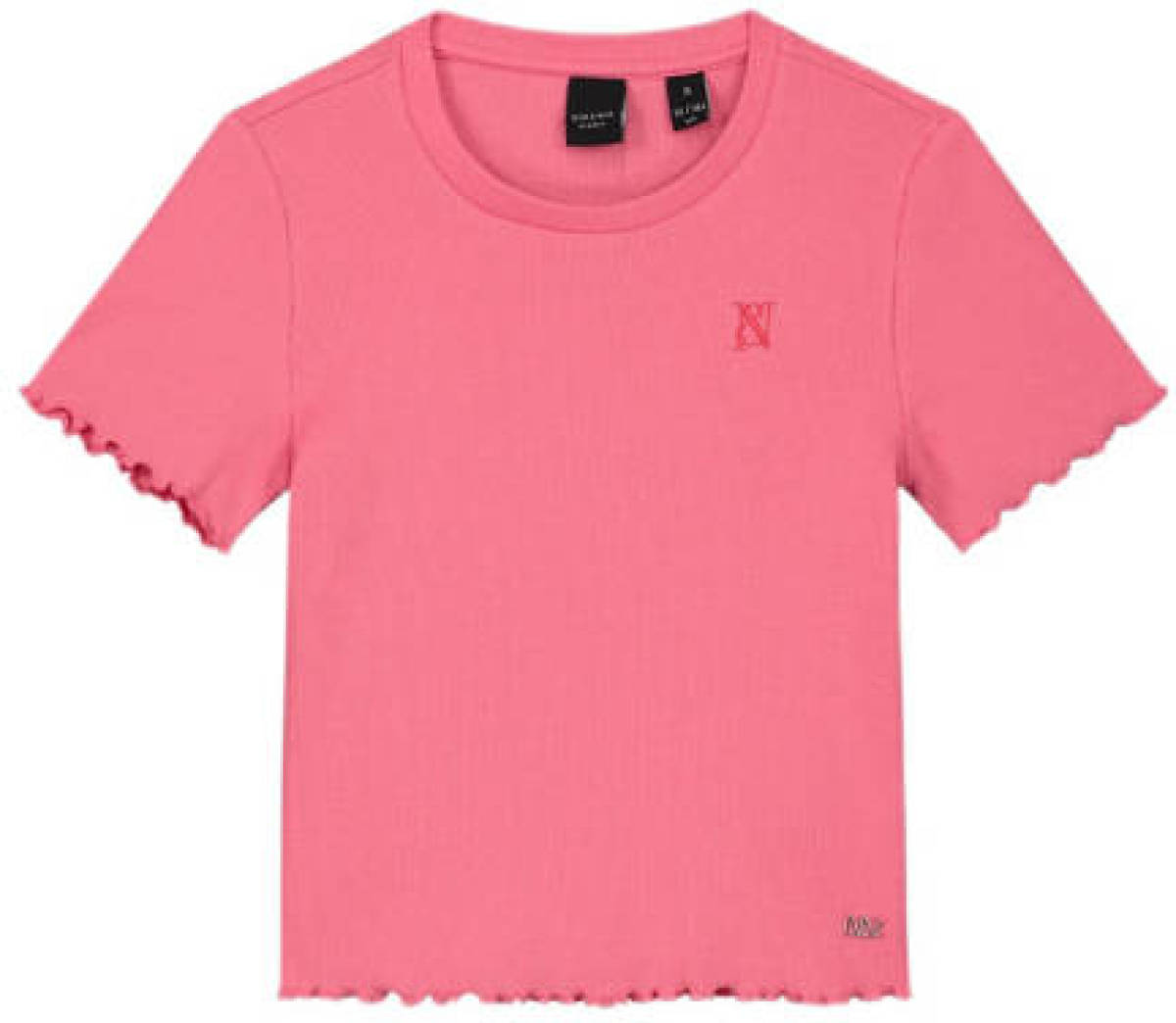 NIK&NIK T-shirt Lettuce met ruches roze