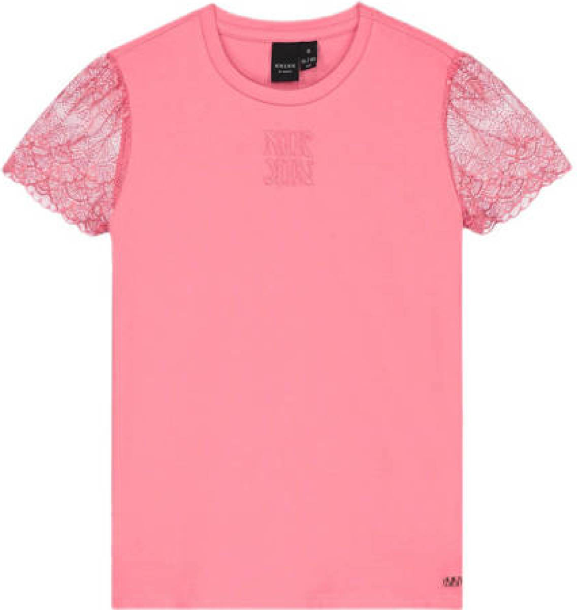 NIK&NIK T-shirt Dione met kant roze