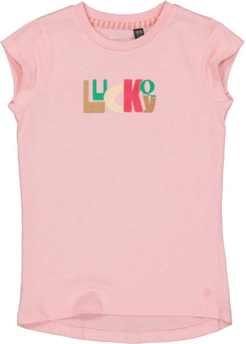 Quapi T-shirt met tekst roze