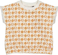Quapi T-shirt met all over print wit/oranje