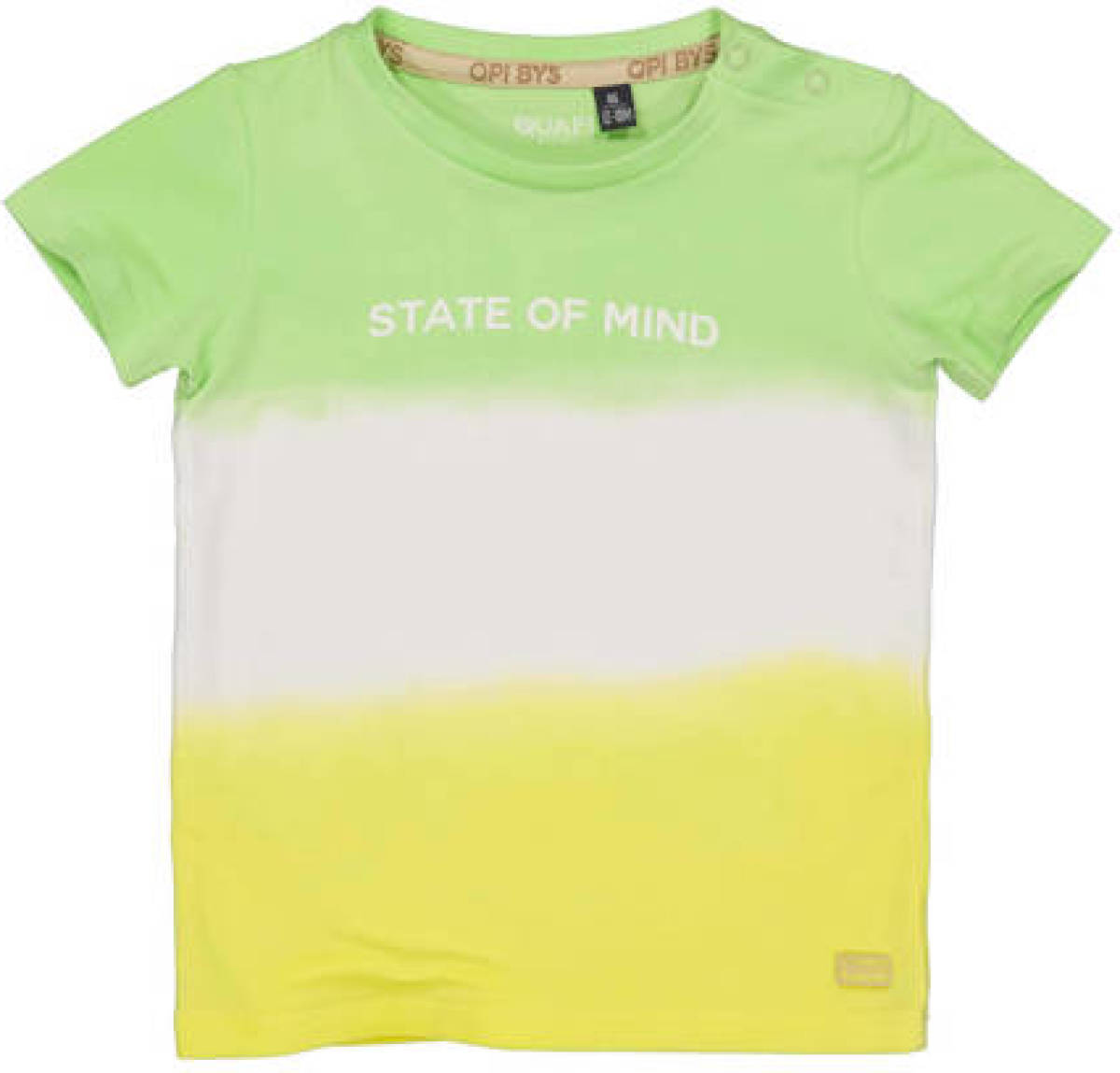 Quapi dip-dye T-shirt groen/wit/geel