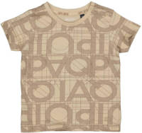 Quapi T-shirt met all over print beige