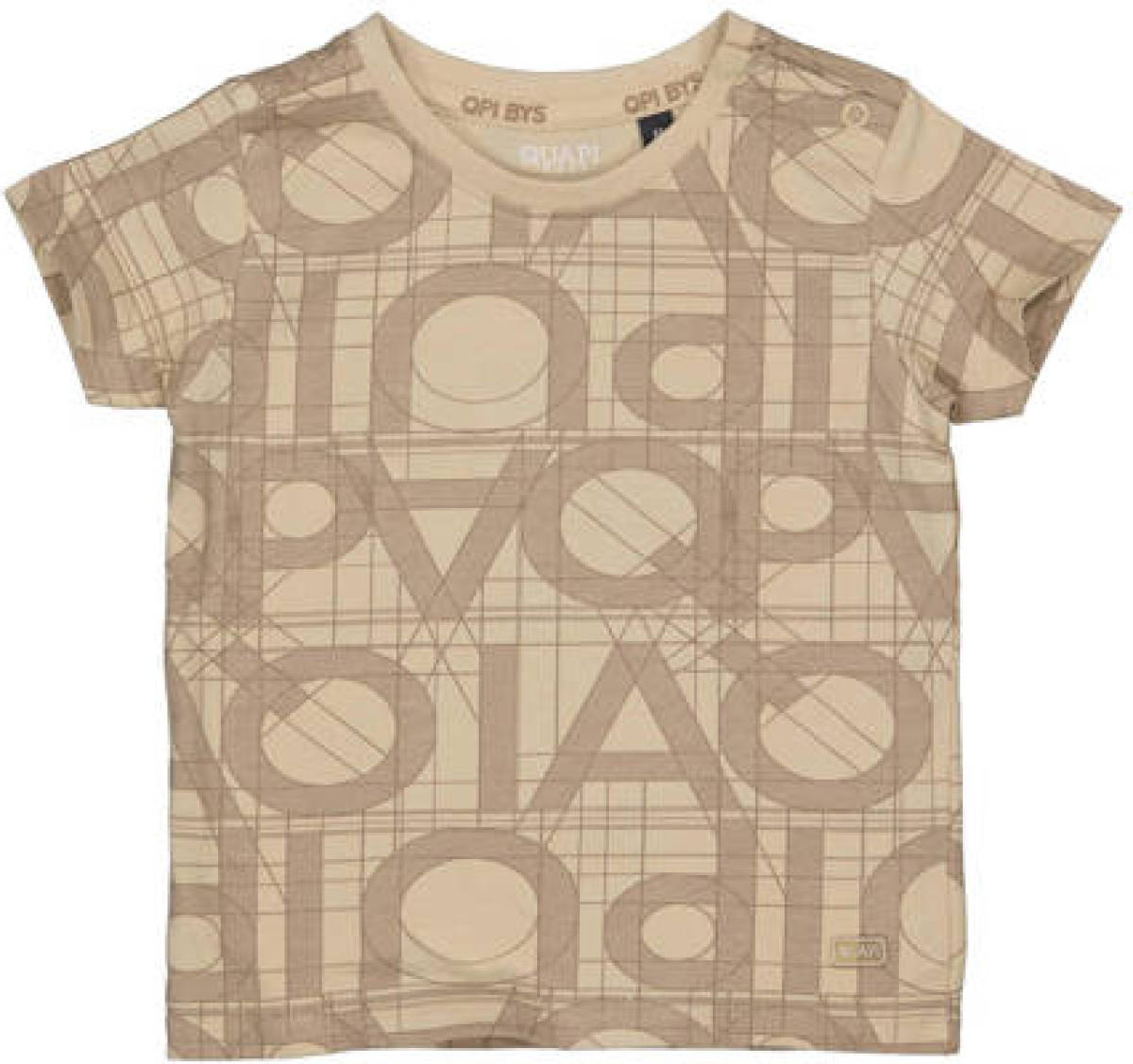 Quapi T-shirt met all over print beige