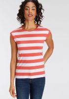 Flashlights T-shirt met verlaagde schoudernaden & kleine mouwomslagen