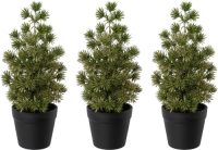 Creativ green Kunstkerstboom Kerstversiering, kunstmatige kerstboom, dennenboom met glitter-look (3 stuks)