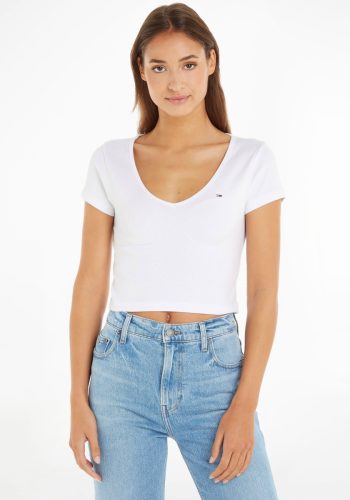 Tommy Jeans T-shirt TJW BBY CRP ESSENTIAL RIB V SS in rib-look