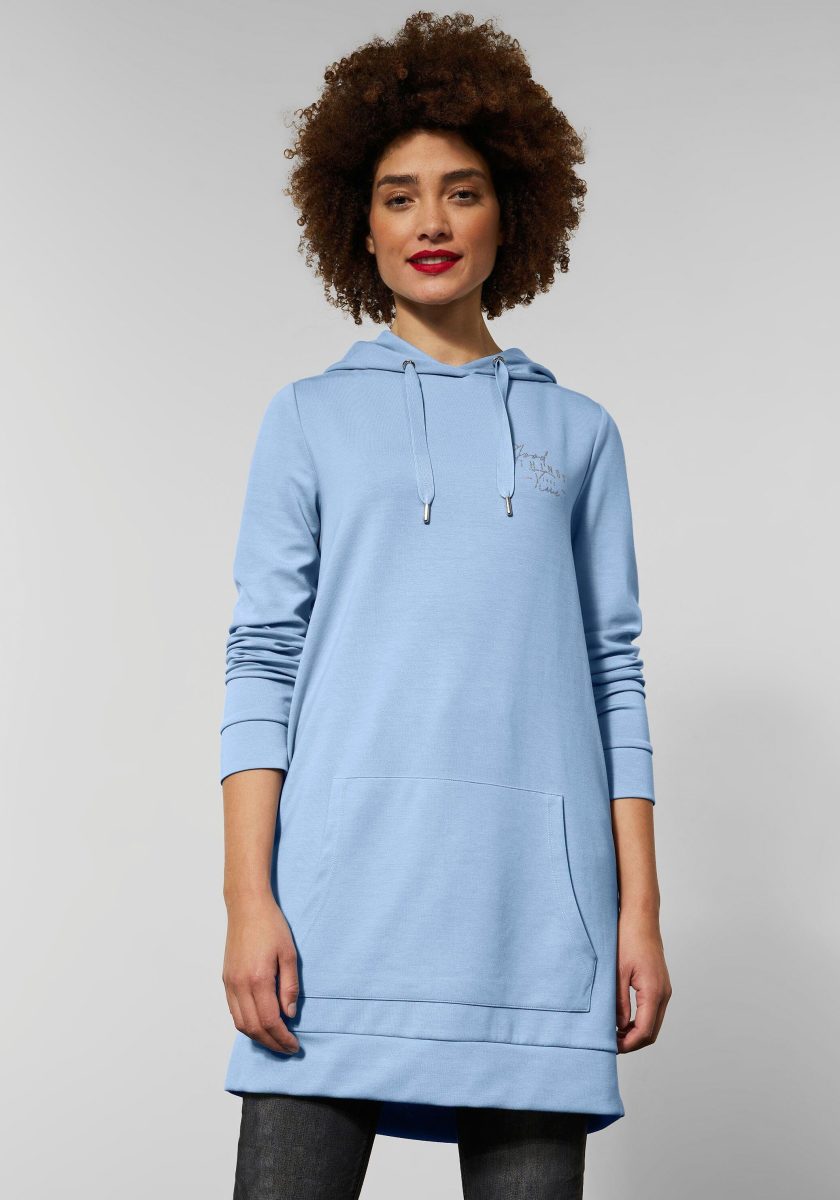Street One Lang sweatshirt met capuchon en rijgkoord
