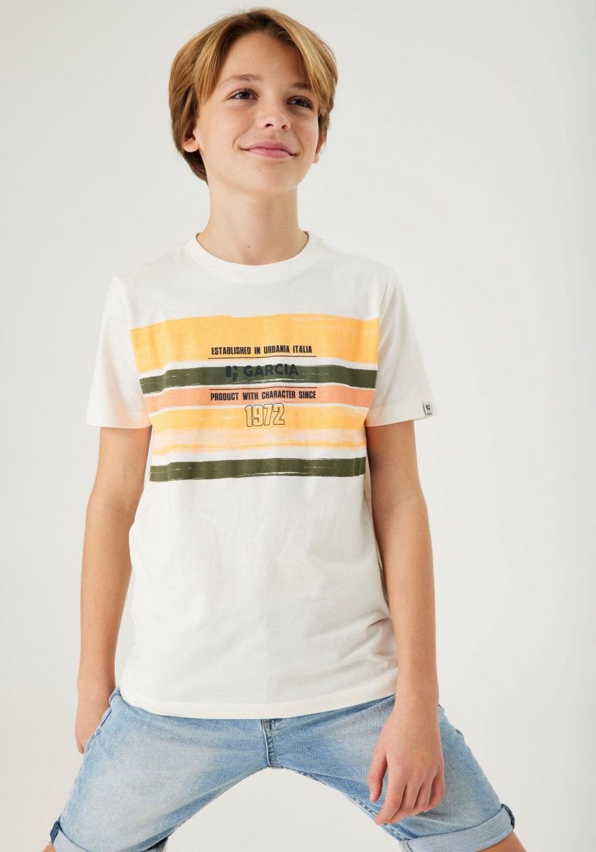 Garcia T-shirt met printopdruk wit