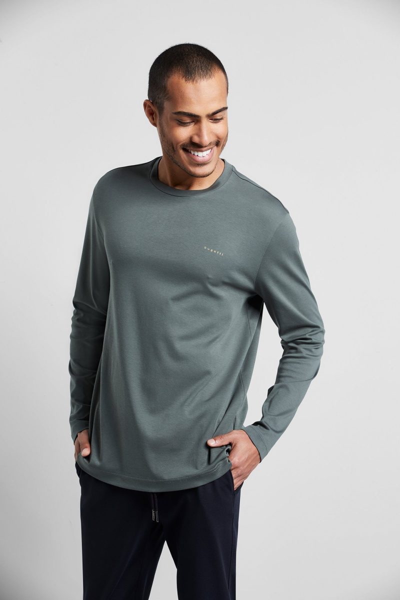 Bugatti Lang sweatshirt met ronde hals
