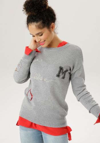 Aniston SELECTED Gebreide trui met pailletten - nieuwe collectie