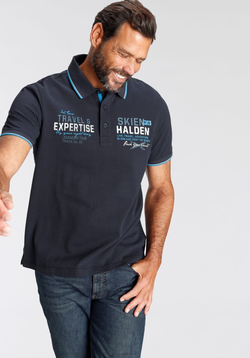 Man's World Poloshirt met modieuze print