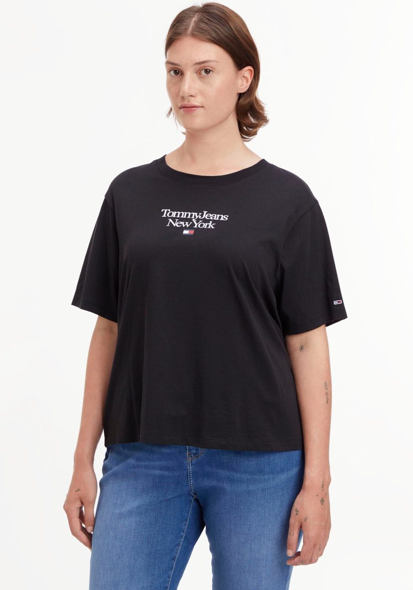Tommy Jeans Curve Shirt met korte mouwen TJW CRV REG ESSENTIAL LOGO 1 SS met tommy jeans-merklabel (1-delig)