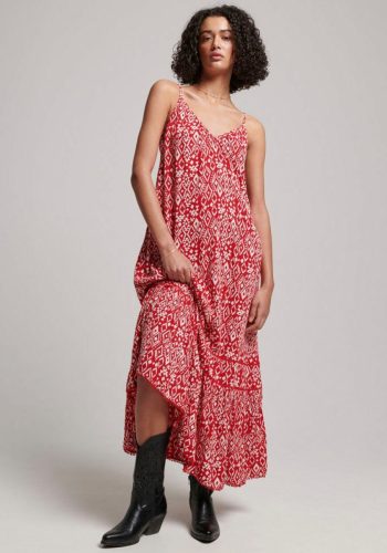 Superdry Maxi-jurk VINTAGE LONG BEACH CAMI DRESS Met blote rug