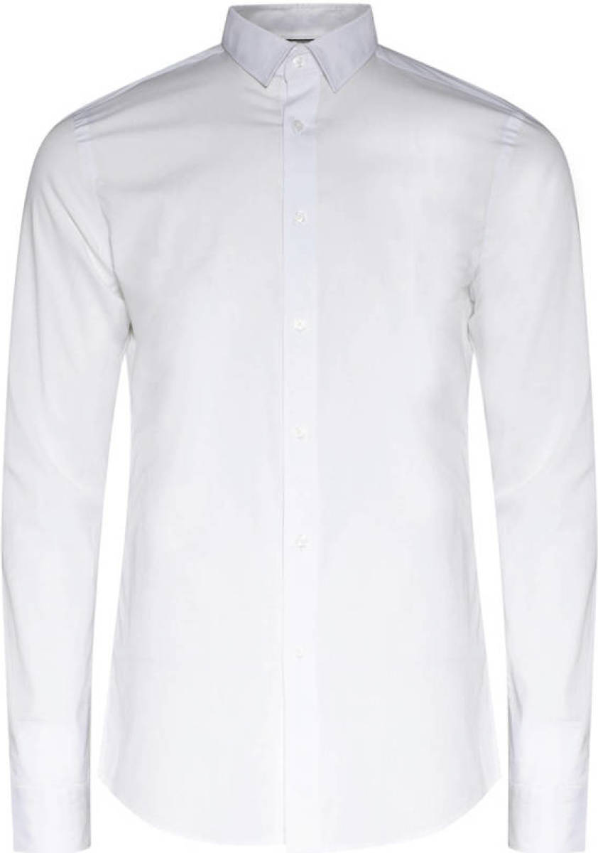 WE Fashion long slim fit overhemd wit